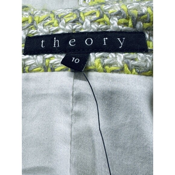 Theory Open Front Blazer / Jacket Darjeeling Vibrant Yellow / White New w Tag 10 - Picture 4 of 8